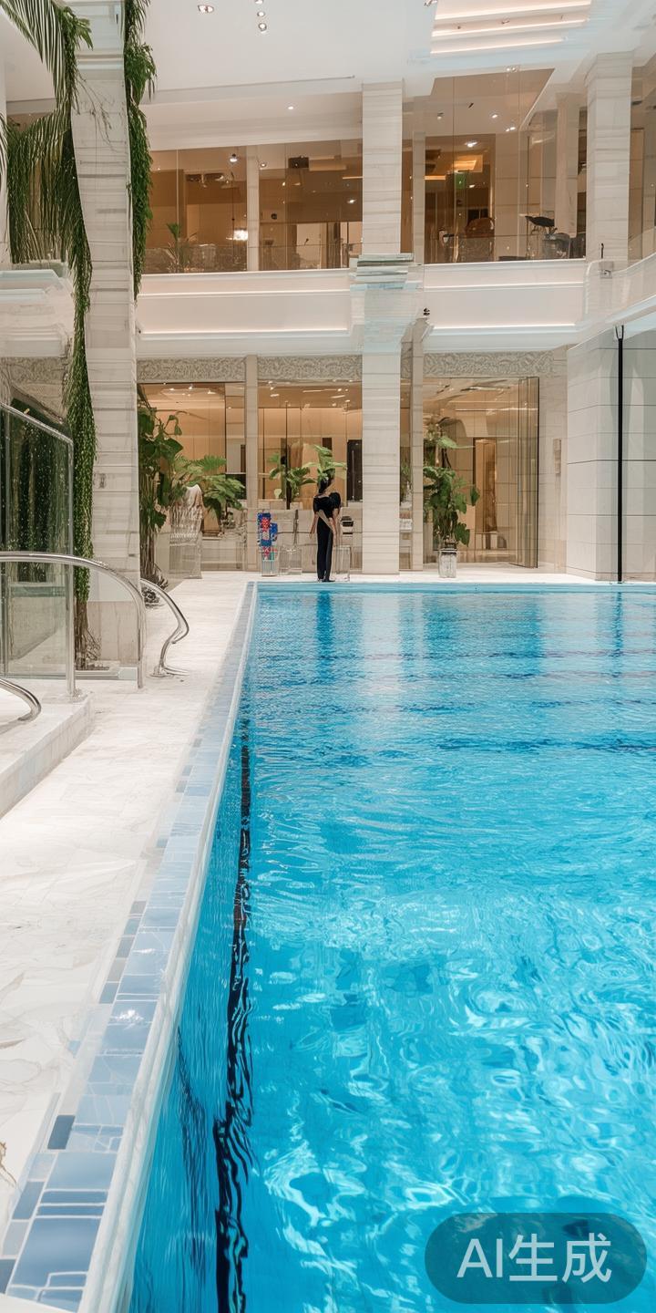 中心设有室内恒温游泳池，适合全年使用，配备专业救生